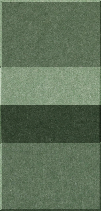 Four rectangular tiles in varying shades of green, arranged vertically with visible texture and subtle color gradation.