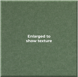 A square green textured material swatch with the centered white text 'Enlarged to show texture' on a plain white background.