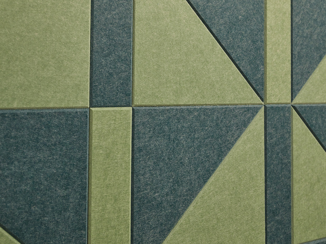 Felt Right wall art design using shades of green felt tiles