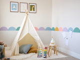 Pastel Latte wainscoting in a children's play area