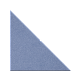 A light gray textured triangular wedge, likely a foam or felt acoustic panel, shown on a solid white background.