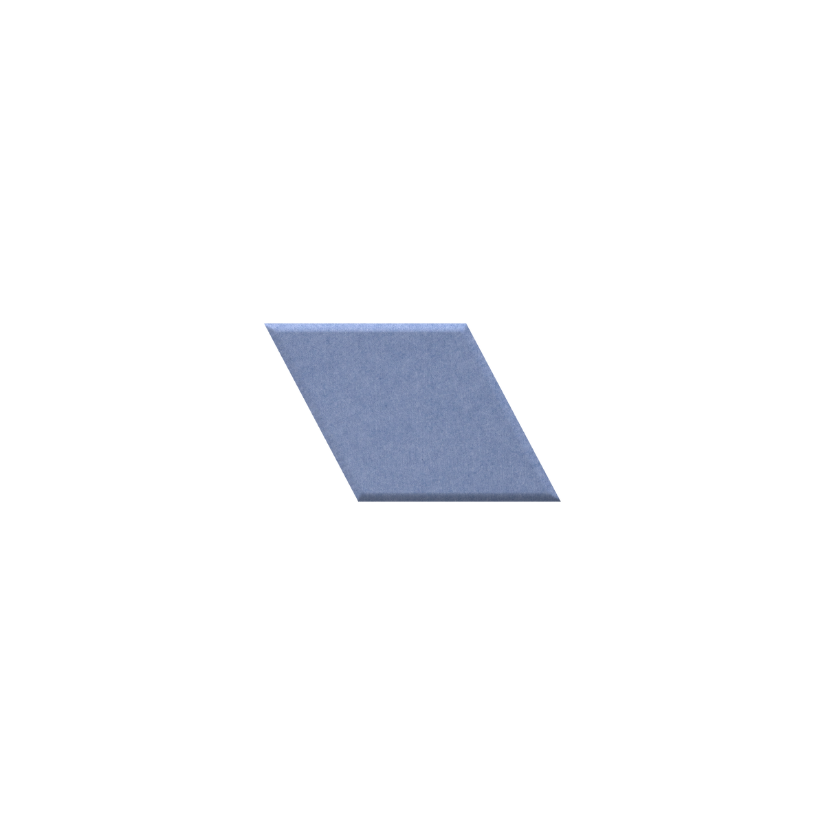 A single blue-gray parallelogram tile or swatch centered on a plain white background.