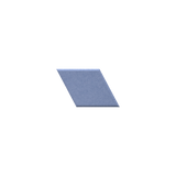 A single blue-gray parallelogram tile or swatch centered on a plain white background.