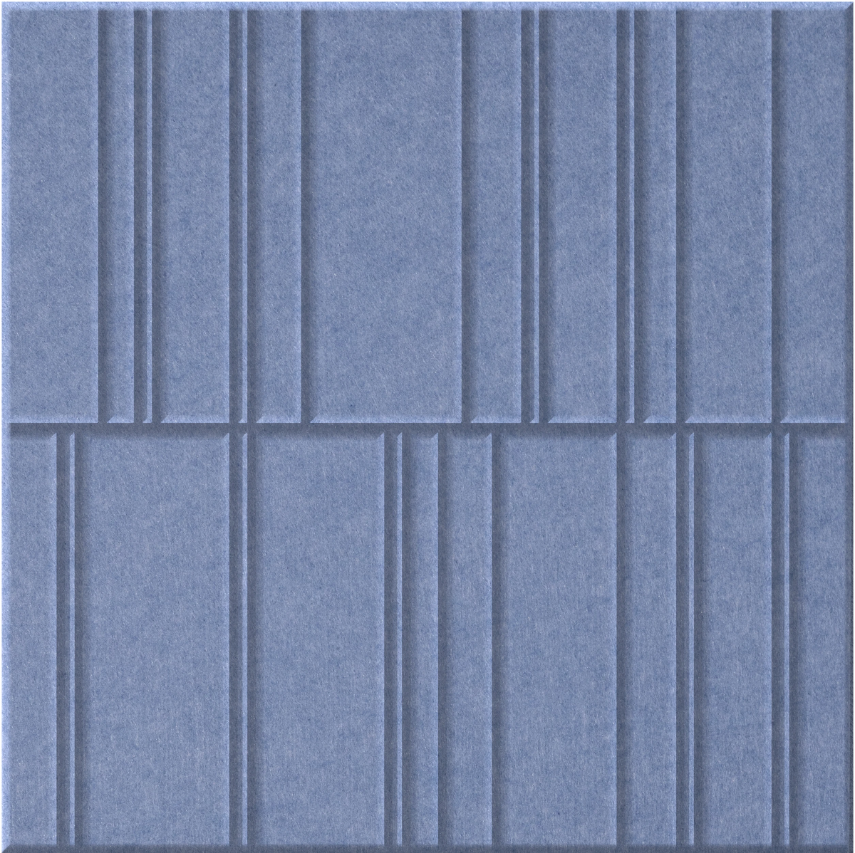 Periwinkle 9mm Engraved Offset felt sample with staggered vertical grooves