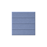 A square textured panel or tile in a muted dusty blue-gray color, featuring three horizontal recessed grooves, shown against a plain white background.