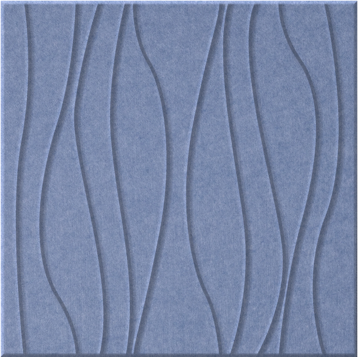 Periwinkle 9mm Engraved River felt sample with wavy vertical grooves