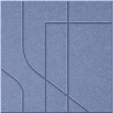 Periwinkle 9mm Engraved Subway felt sample with offset stepped line grooves