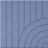 Periwinkle 9mm Engraved Tangent felt sample with concentric quarter circle grooves