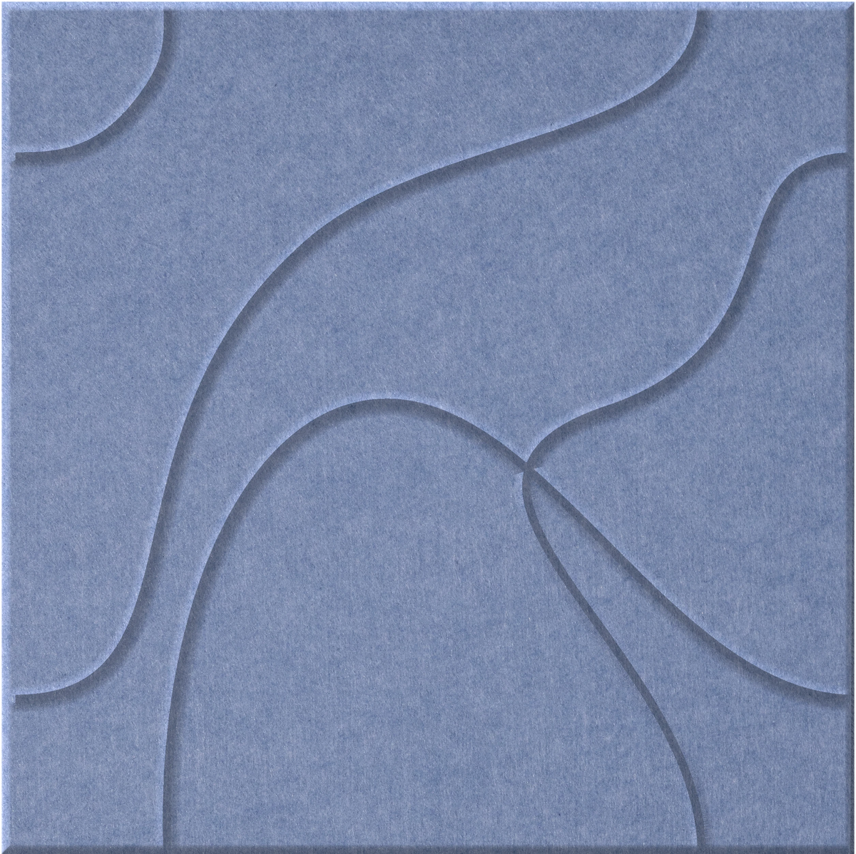 Periwinkle 9mm Engraved Topo felt sample with flowing topographic line grooves