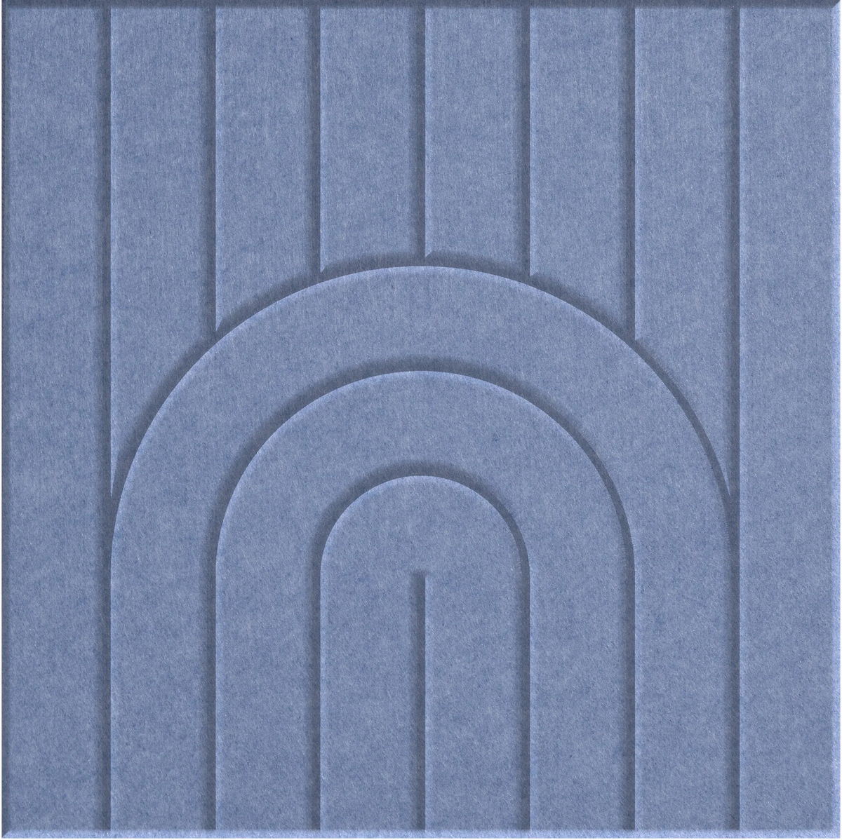 Periwinkle 9mm Engraved Zen felt sample with nested arch grooves
