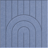 Periwinkle 9mm Engraved Zen felt sample with nested arch grooves