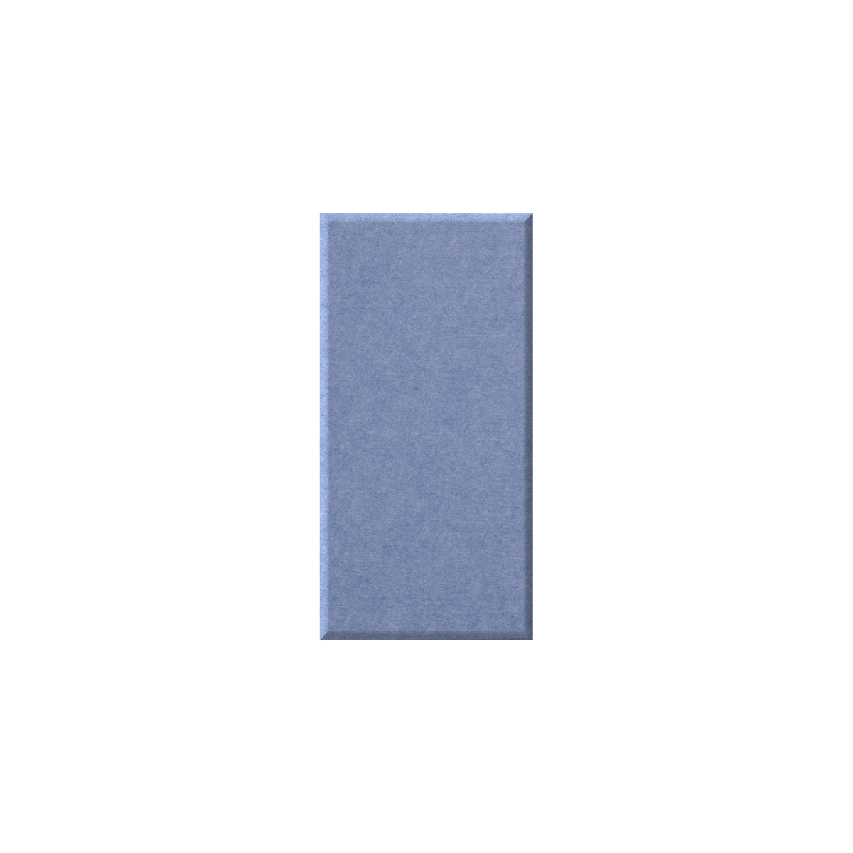 A vertical rectangular swatch of textured periwinkle blue material centered on a plain white background.