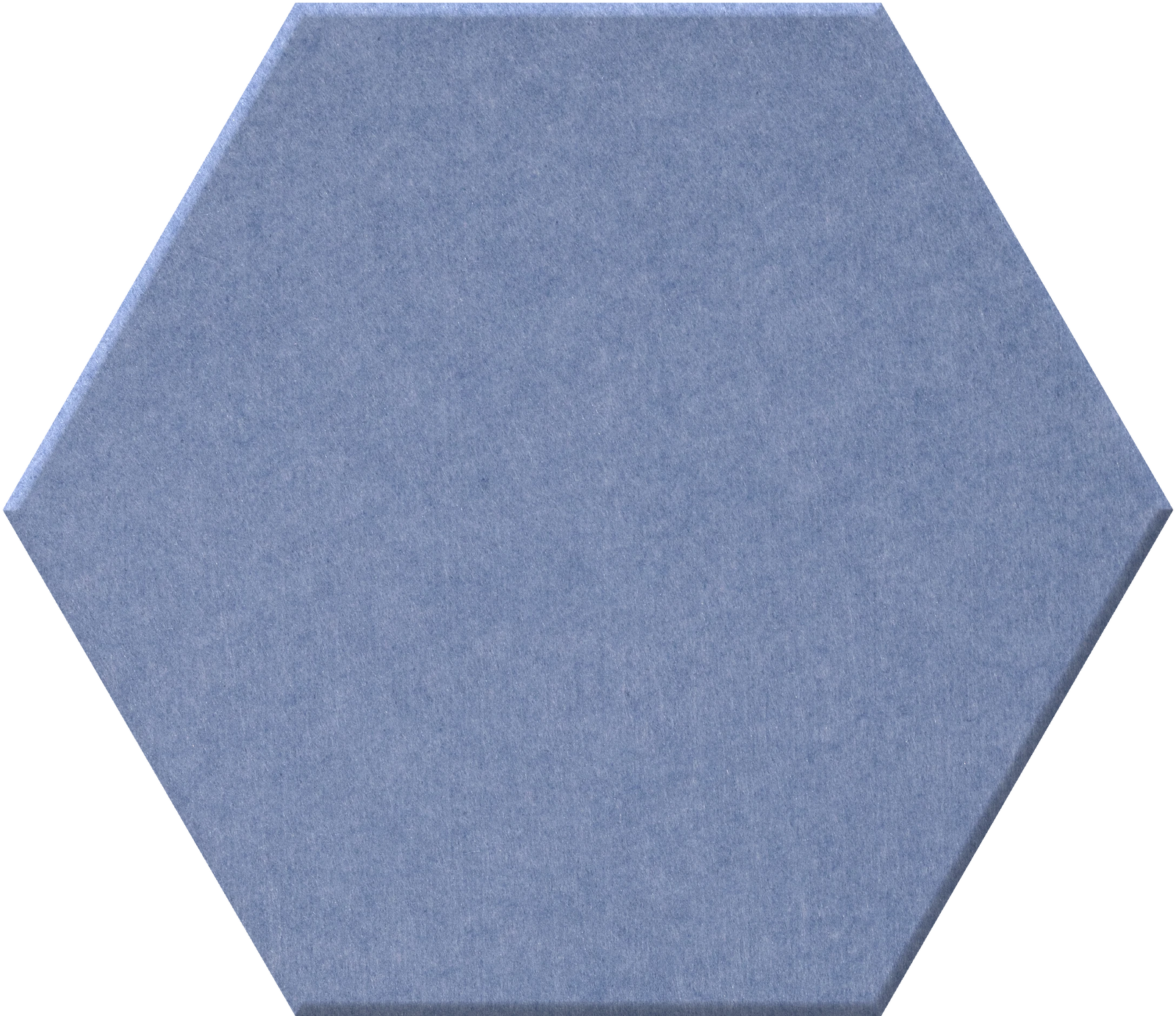 Blue hexagonal tile with matte finish and uniform surface.