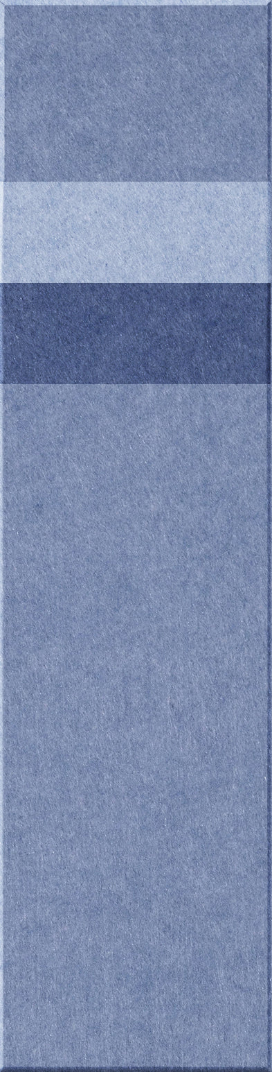 Four rectangular tiles in varying shades of blue arranged vertically with textured surfaces.