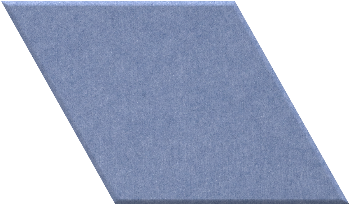Blue diamond-shaped tile with matte finish and uniform color.
