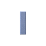 A single vertical rectangular bar in a muted periwinkle or dusty blue color, centered on a solid white background.