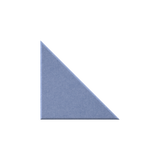 A single blue-gray triangular wedge with a textured surface, isolated on a solid white background.