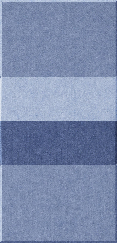 Four rectangular tiles in varying shades of blue stacked vertically, ranging from dark blue-gray to light periwinkle.