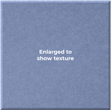 A square blue textured material sample with the centered white text 'Enlarged to show texture' on a plain white background.