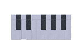 black and white piano keys Felt Right design made from sound-dampening acoustic felt panels