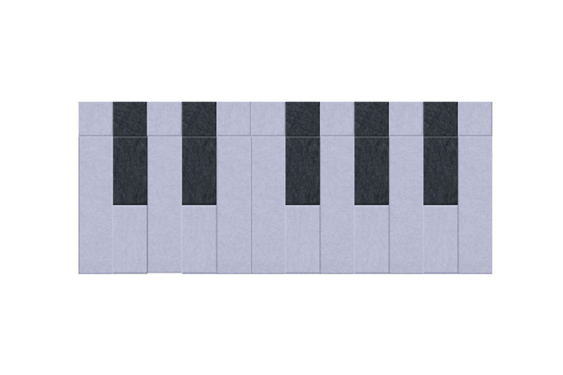 black and white piano keys Felt Right design made from sound-dampening acoustic felt panels