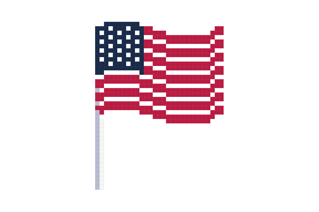 American Flag Pixel Felt Right design made from sound-dampening acoustic felt panels