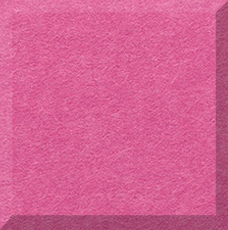 Hot Pink felt tile in a small square shape