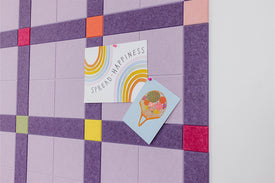Acoustic Felt Right Pinboard in Plaid Multicolor Pattern