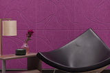 Purple acoustic wall panels behind chair