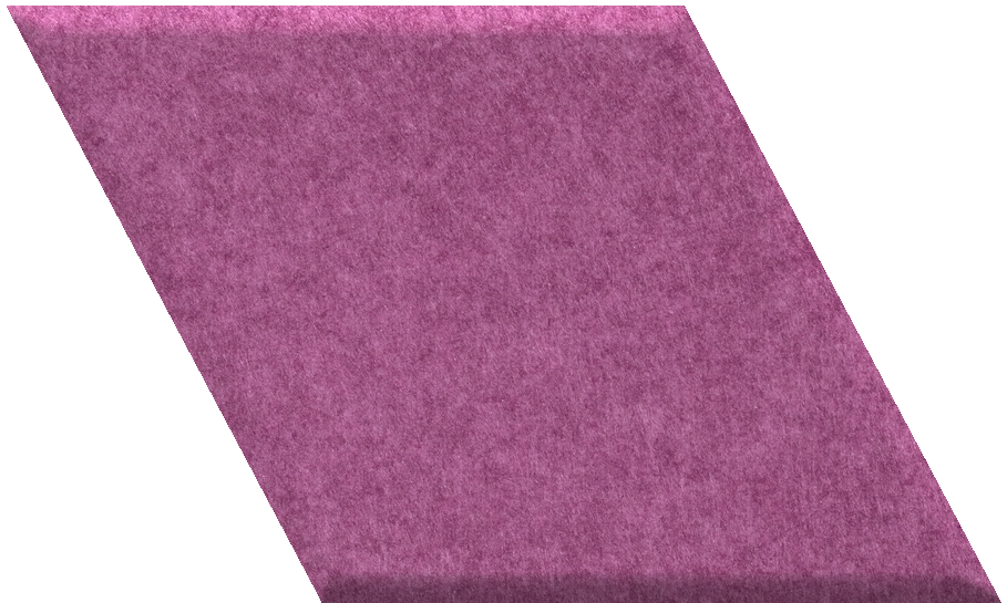 Purple diamond-shaped tile with textured surface and beveled edge.