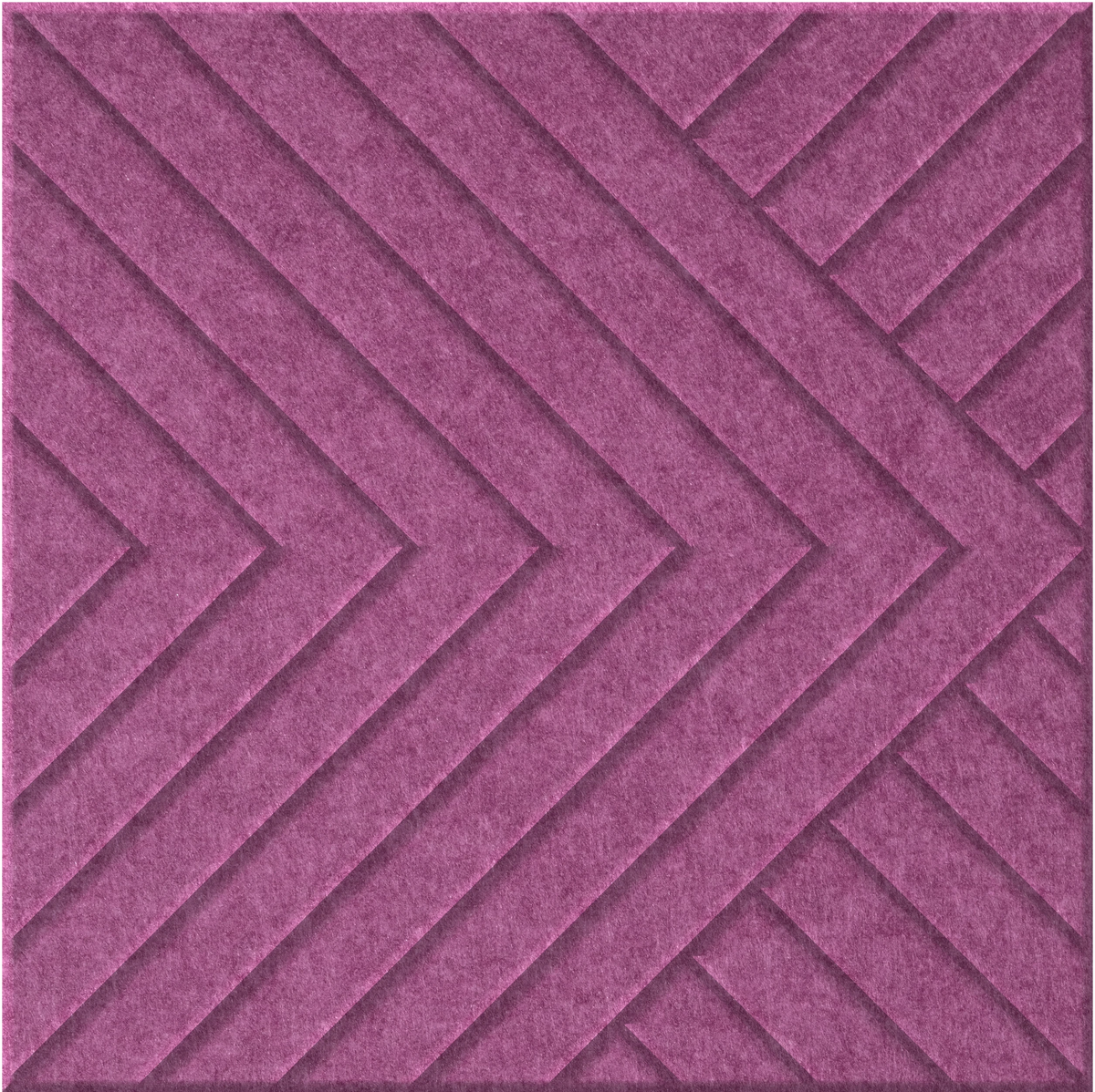 Plum 9mm Engraved Converge felt sample with chevron grooves