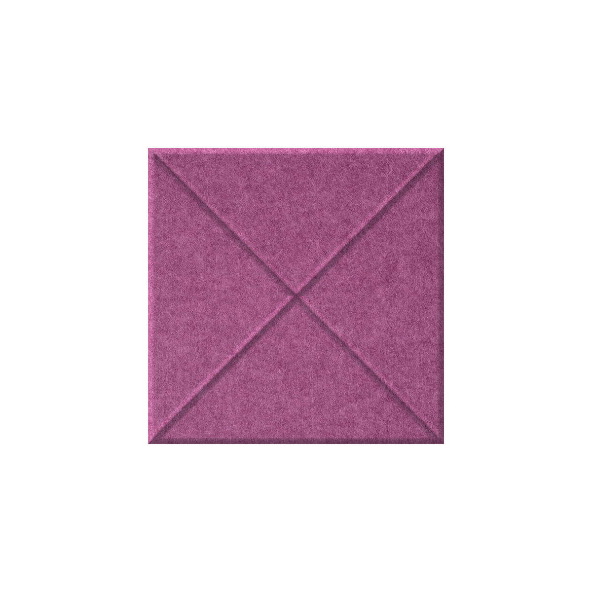 A square magenta-purple textured material swatch with a stitched geometric pattern, centered on a plain white background.