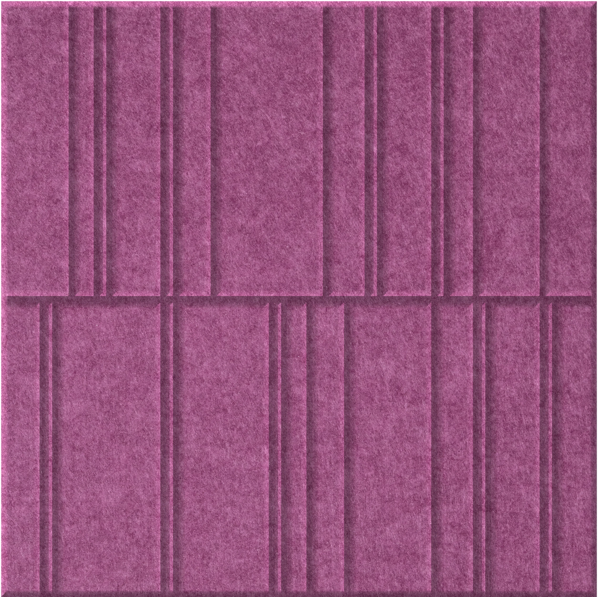 Plum 9mm Engraved Offset felt sample with staggered vertical grooves