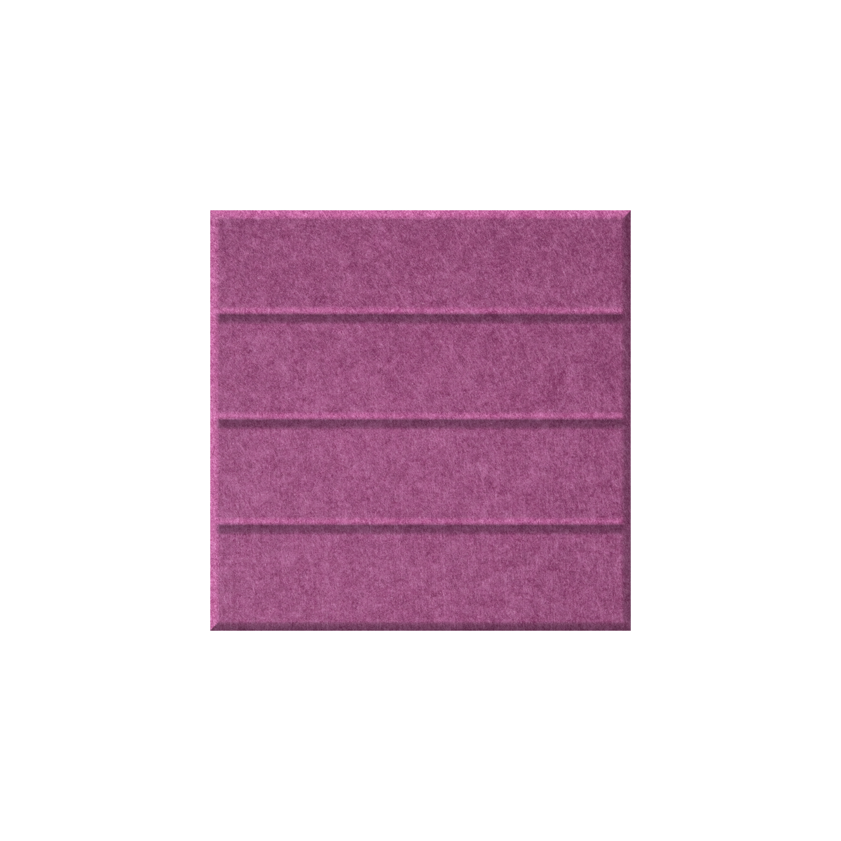 A square textured fabric swatch in a dusty magenta-purple color, featuring horizontal stitched stripes, centered on a plain white background.