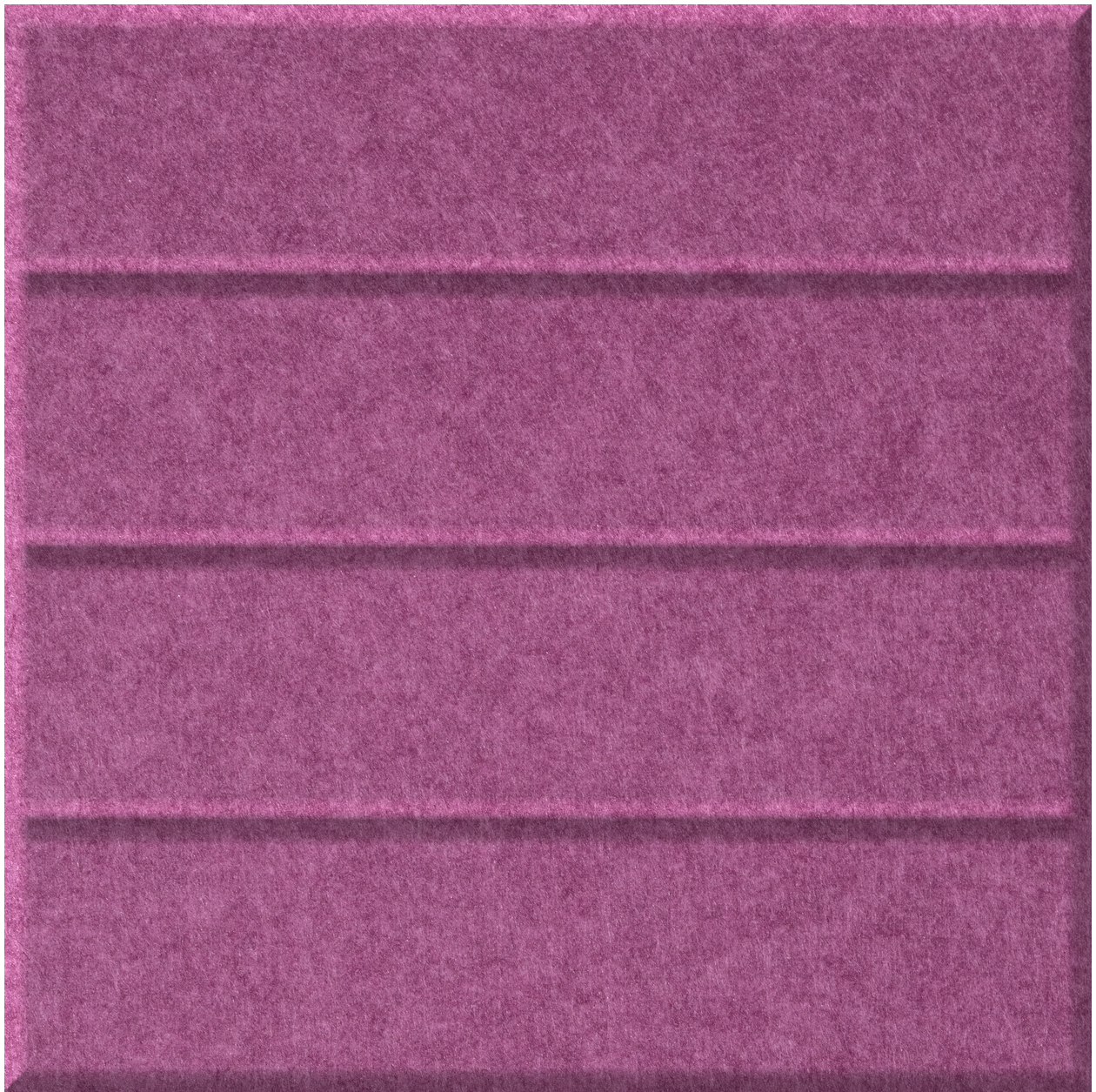 Magenta tile with textured surface and three horizontal grooved lines dividing the face.