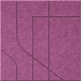 Plum 9mm Engraved Subway felt sample with offset stepped line grooves