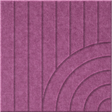 Plum 9mm Engraved Tangent felt sample with concentric quarter circle grooves