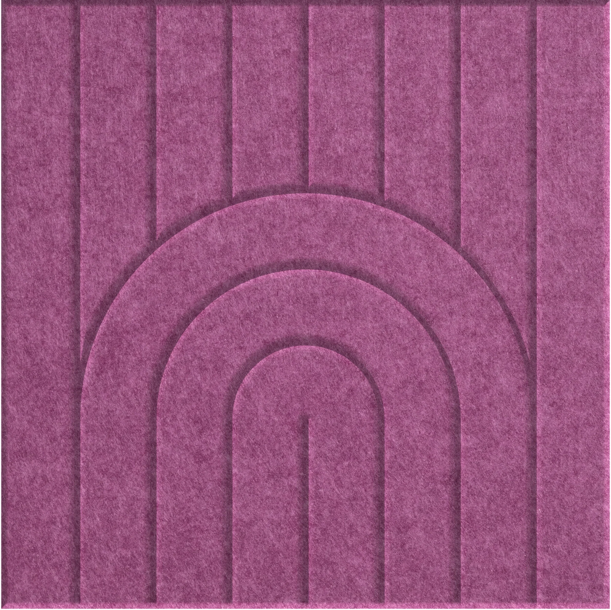 Plum 9mm Engraved Zen felt sample with nested arch grooves