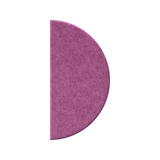 A semicircular magenta-purple felt or fabric sample with a visible textured surface, isolated on a solid white background.