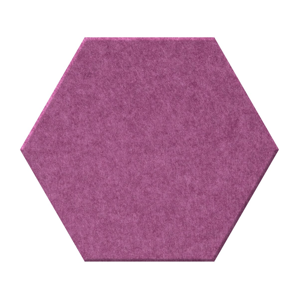 A single hexagonal felt panel in a dusty purple or mauve color, shown flat against a solid white background.