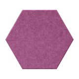 A single hexagonal felt panel in a dusty purple or mauve color, shown flat against a solid white background.