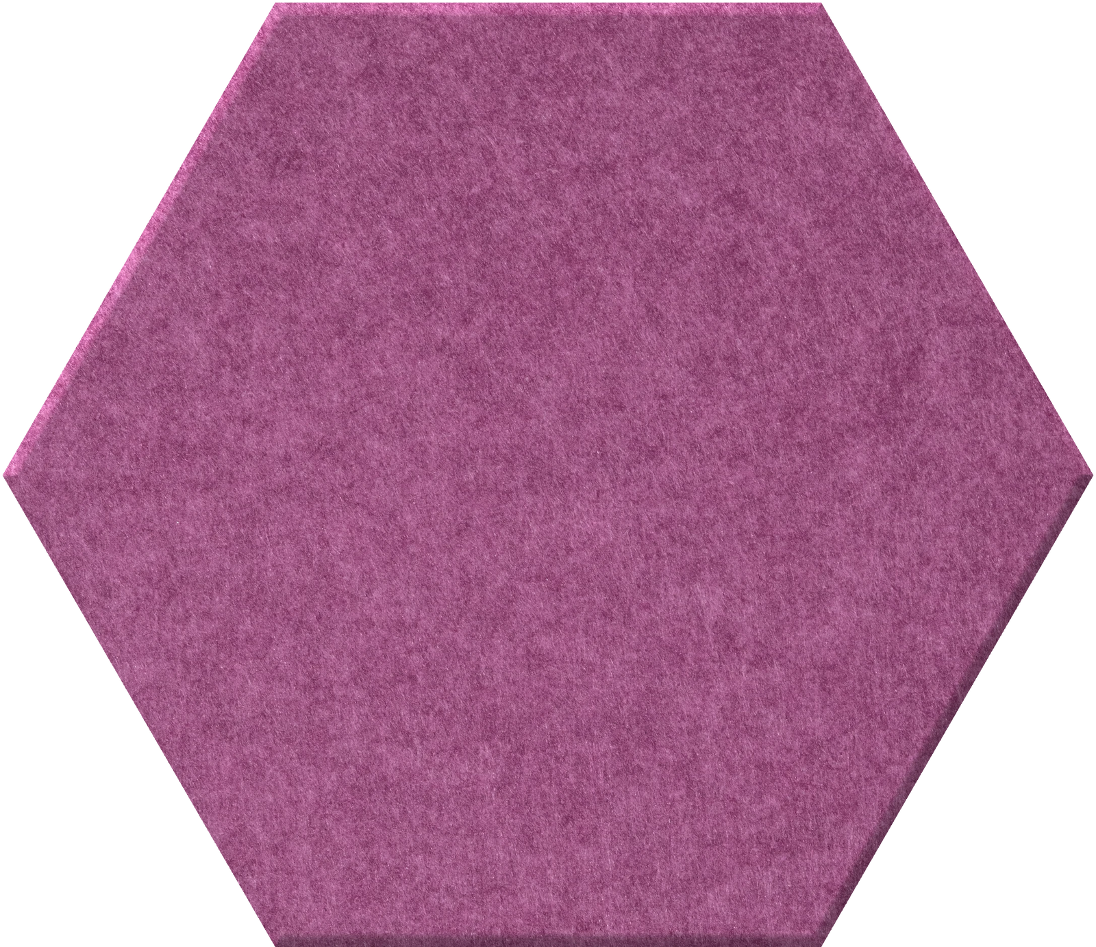 Magenta hexagonal tile with textured surface.