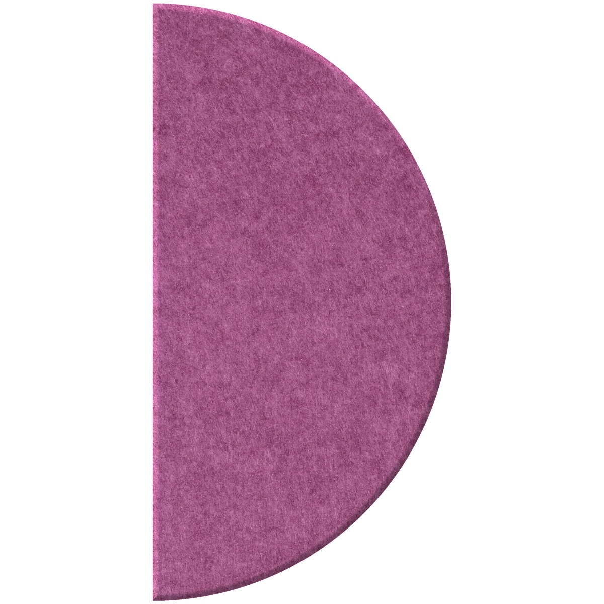 A semi-circular, half-dome shaped rug in a textured magenta-purple color, shown against a plain white background.