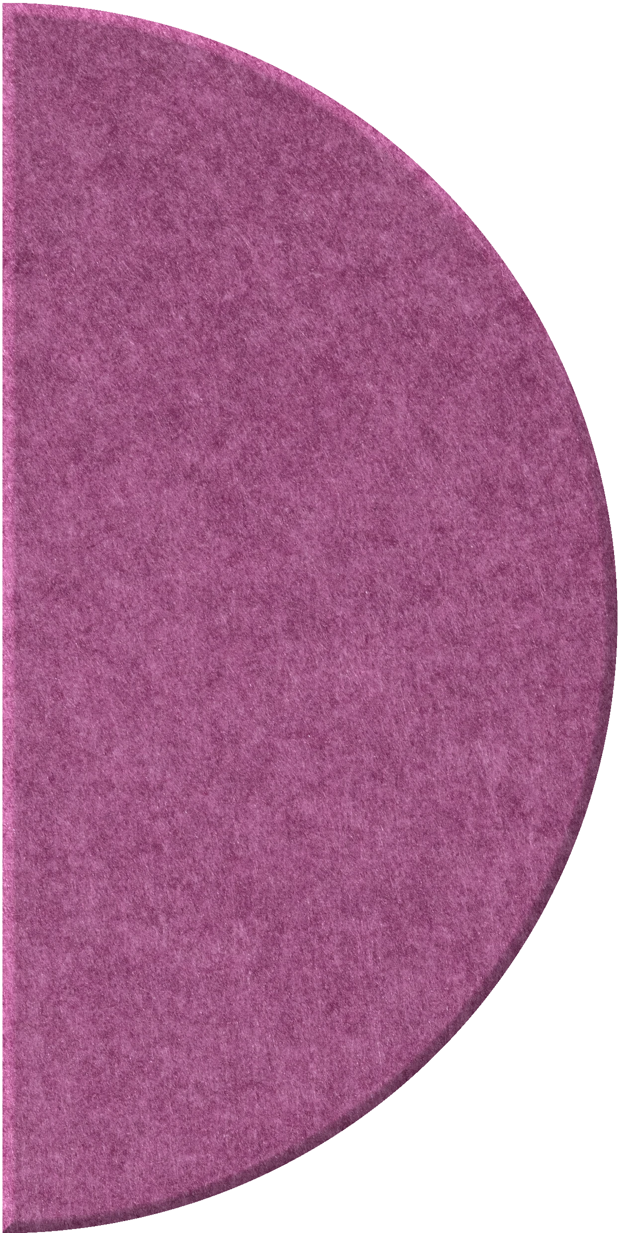 Magenta half-circle tile with textured surface and curved edge.