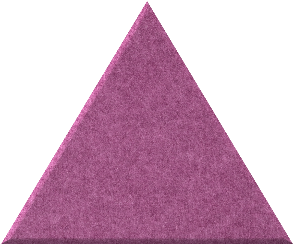 Purple triangle tile with textured surface and uniform color throughout.