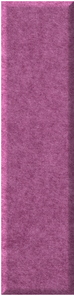 Narrow magenta shiplap tile with vertical orientation and textured surface.