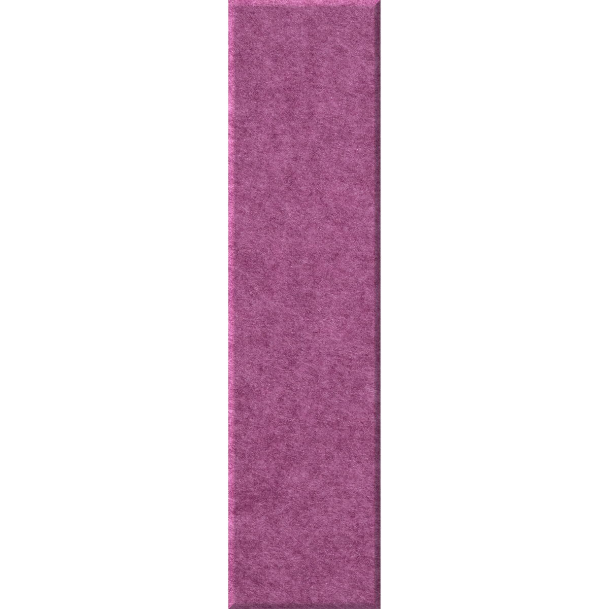 A vertical rectangular sample of textured fabric or carpet in a medium purple color, centered on a plain white background.