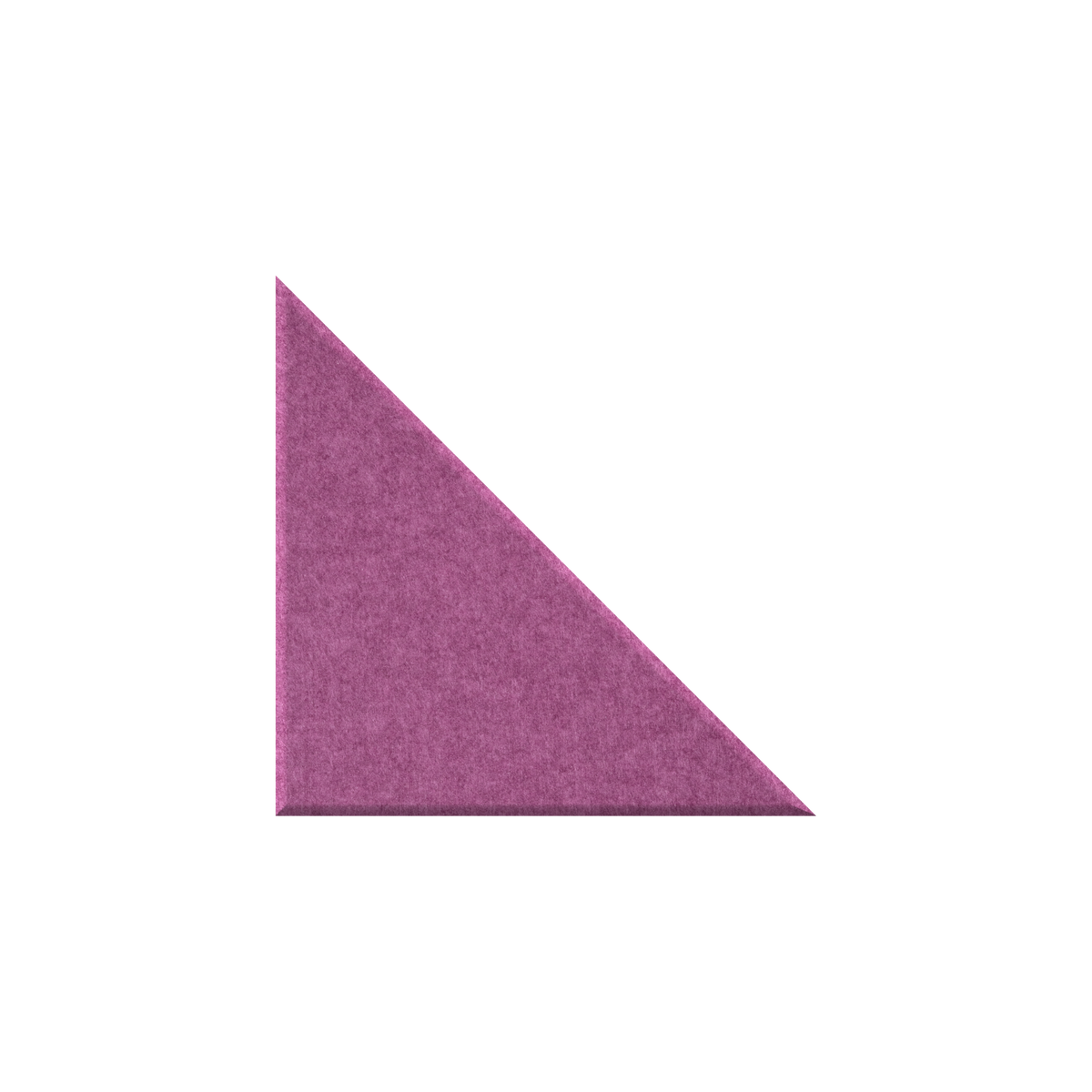 A textured, triangular fabric or felt swatch in a dusty magenta-purple color, shown on a plain white background.