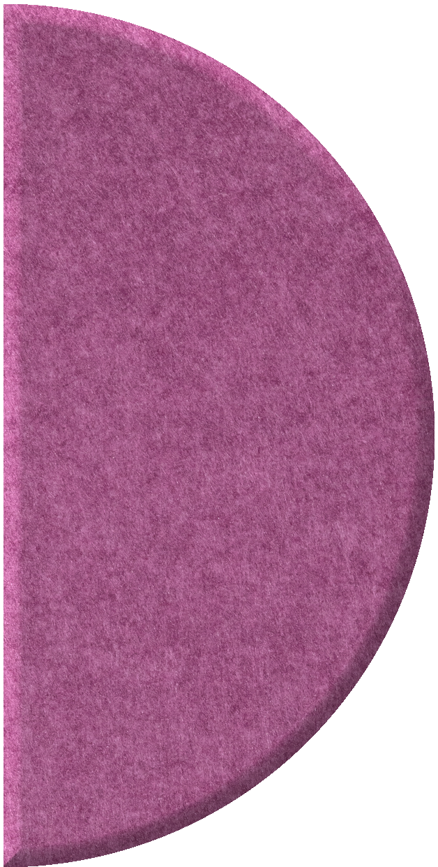 Half-circle tile with textured mauve surface and curved edge.