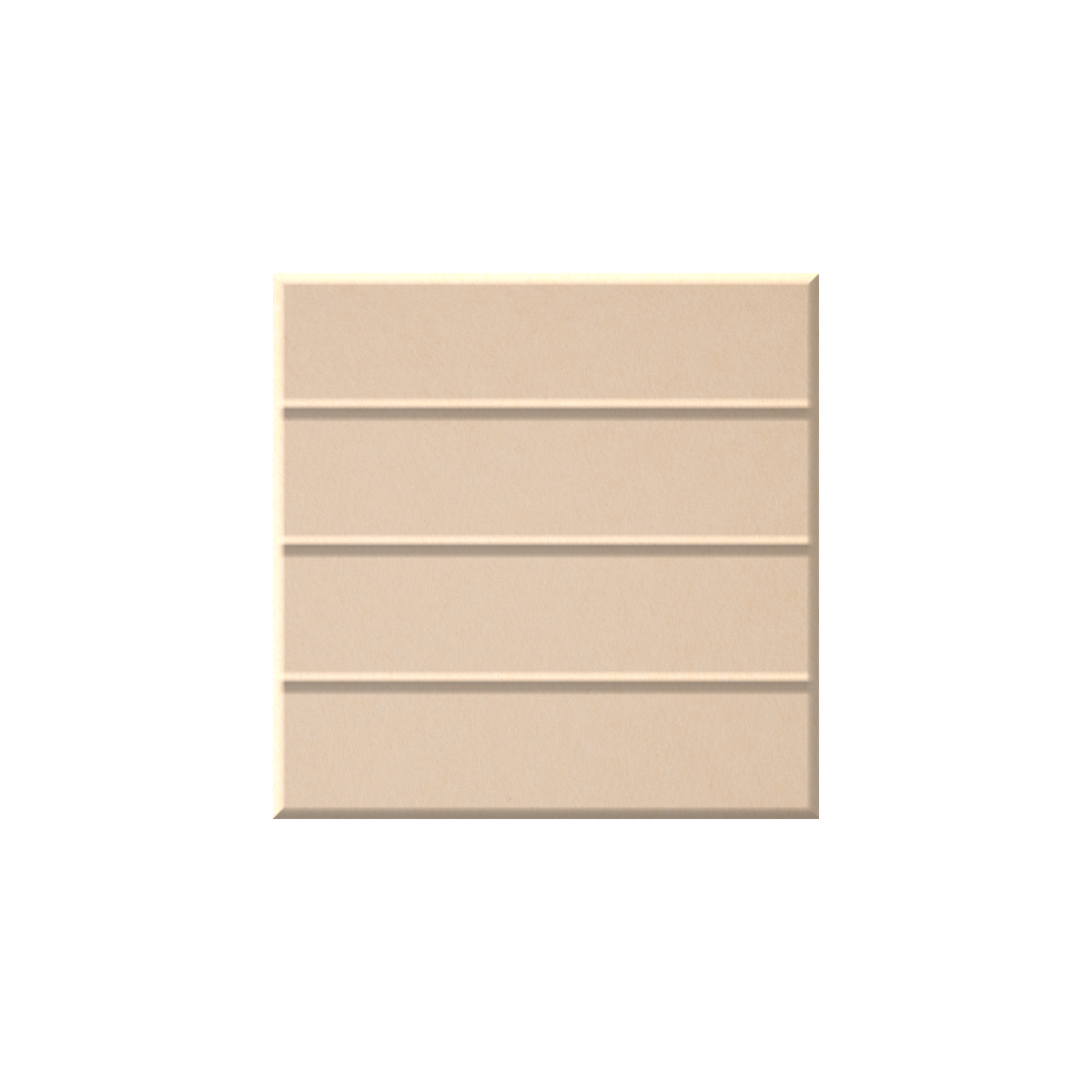 A square beige tile or panel with four horizontal recessed grooves, shown on a plain white background.